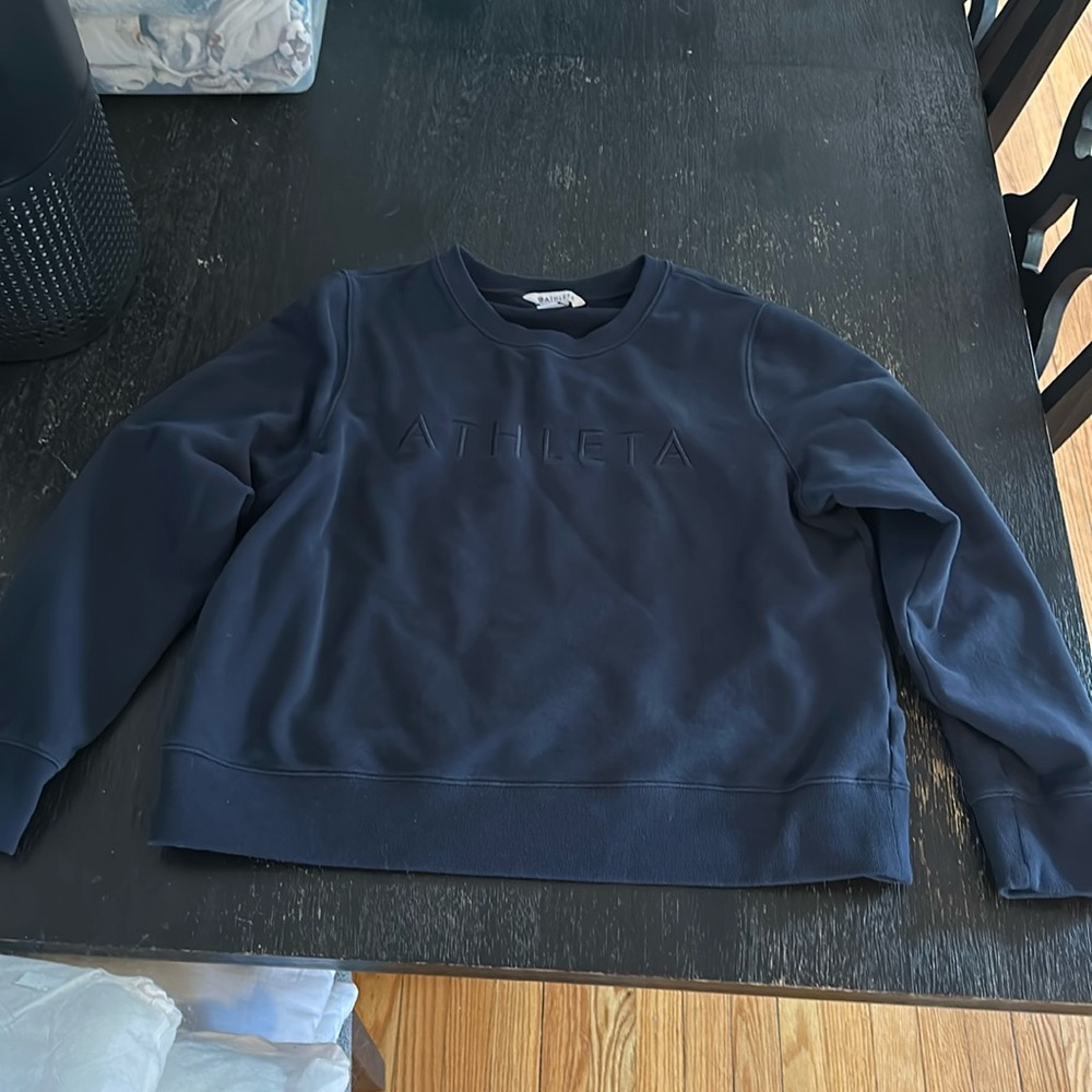 Athleta logo fleece crewneck sweatshirt large